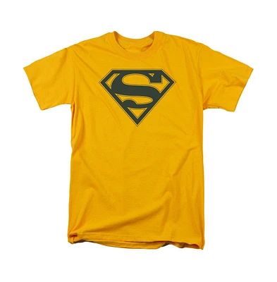 Superman Men's Navy & Gold Shield Short Sleeve Adult Tee / T-Shirt