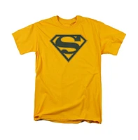 Superman Men's Navy & Gold Shield Short Sleeve Adult Tee / T-Shirt