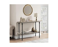 gaomon Entryway Table, 43.3" Console Table with Storage, 2 Tier Sofa Table with Metal Frame and Mdf, Behind Couch Table for Living Room, Hallway