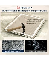 keonjinn 28x36 Led Bathroom Mirror with Frontlit and Backlit
