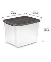 Sterilite ShelfTotes 50 Quart Clear Latched Plastic Storage Container