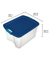 Sterilite Latch & Carry 18 Gallon Plastic Stacking Storage Tote w/ Lid, 18 Pack