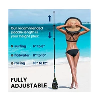 SereneLife Adjustable 3-Piece Sup Paddle with Carry Bag