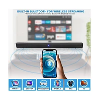 Pyle Wave Base Bluetooth Soundbar Speaker System With Remote, Aux, Optical Input