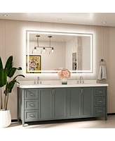 keonjinn 60x36 Led Bathroom Mirror with Frontlit and Backlit