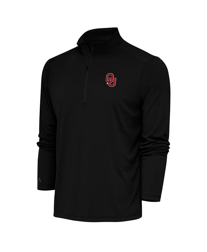 Antigua Men's Black Oklahoma Sooners Tribute Quarter-Zip Top