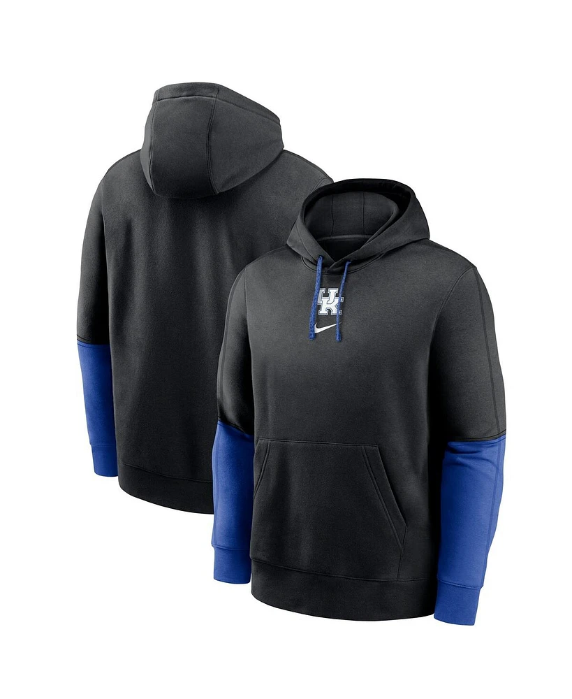 Nike Men's Anthracite/Royal Kentucky Wildcats 2024 Sideline Club Pullover Hoodie