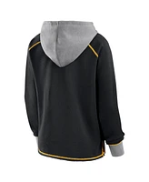 Logo Athletic Women's Black Pittsburgh Steelers Boom Fleece Pullover V-Neck Hoodie