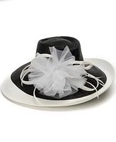 August Hats Two-Tone Large Romantic Profile Dressy Hat