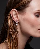 Eliot Danori Silver-Tone Cubic Zirconia Oval Drop Earrings, Exclusively at Macy's