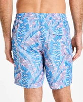 Club Room Men's Anana Leaf Print Drawstring 7" Swim Trunks, Exclusively at Macy's