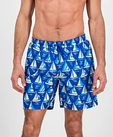 Club Room Men's Sail Boat 7" Swim Trunks, Exclusively at Macy's