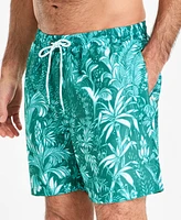 Club Room Men's Tropical Toile Drawstring 7" Swim Trunks, Exclusively at Macy's