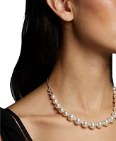 Eliot Danori Silver-Tone Cubic Zirconia & Imitation Pearl Frontal Necklace, 15" + 3" extender, Exclusively at Macy's