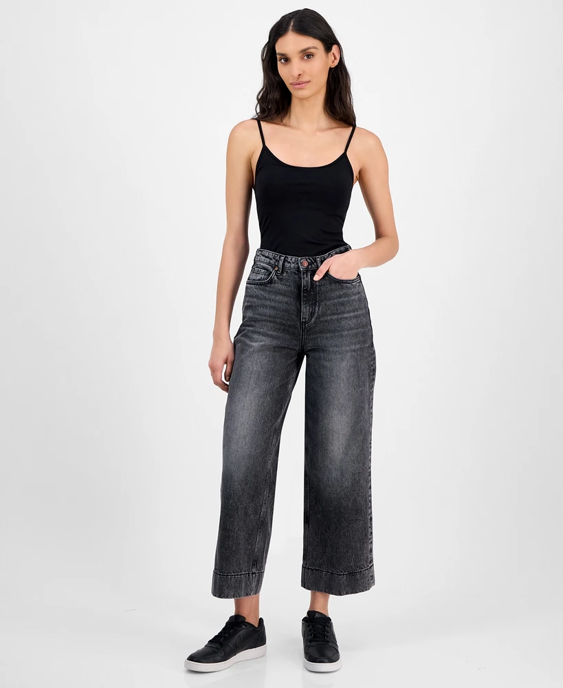 Hugo Women's High-Rise Cropped Wide-Leg Jeans