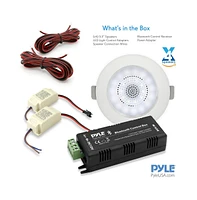 Pyle 3.5" Bluetooth Ceiling / Wall Speaker Kit - (4) Aluminum Frame 2-Way Speakers with Built-in Led Lights