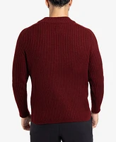 X-Ray Men's Ribbed Mock Neck Quarter-Zip Sweater