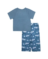 Bluey Toddler Boys Short Sleeve Tee and Open Leg Pant, 2-Piece Pajama Set