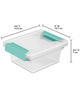 Sterilite Mini Clip Box, Stackable Small Storage Bin with Latching Lid, 6 Pack