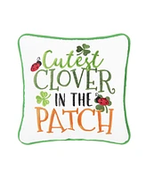 C&F Home 10" x 10" St. Patrick's Day "Cutest Clover In The Patch" Embroidered Small/Petite Accent Throw Pillow