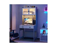 Vlsrka Vanity Makeup Desk with Mirror and Lights