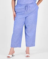 Anne Klein Plus Wide-Leg High-Rise Pants