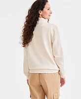 Style & Co Women's Embroidered Mock-Neck Sweatshirt, Exclusively at Macy's