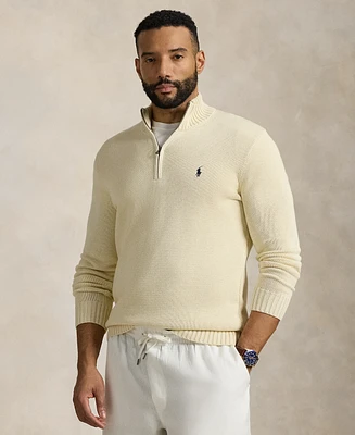 Polo Ralph Lauren Men's Big & Tall Cotton Quarter-Zip Sweater