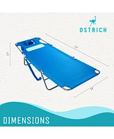 Ostrich Ladies Comfort Lounger, Beach Camping Pool Tanning Chair, Ocean Blue