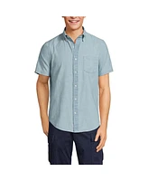 Lands' End Big & Tall Short Sleeve Button Down Chambray Shirt