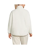 Lands' End Plus Full Zip Cozy High Pile Fleece Jacket