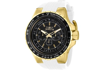 Invicta Men's 39312 Aviator Quartz Chronograph Black, Gold Dial Watch