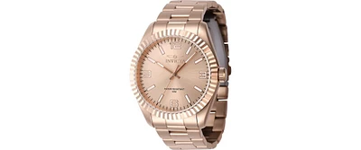 Invicta Men's Specialty Quartz 3 Hand Rose Gold Dial Watch