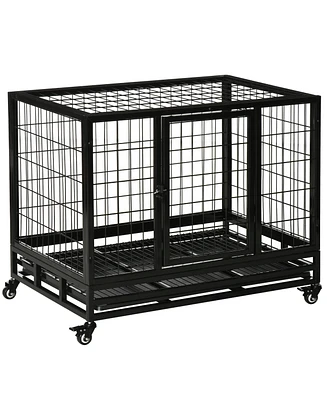 PawHut 36" Heavy Duty Dog Crate, Indestructible Dog Cage Kennel,