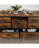 gaomon Tv Stand Dresser for Bedroom with 8 Fabric Drawer & Power Outlet