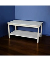 Slickblue Unfinished Solid Wood Rectangular Coffee Table with Bottom Shelf