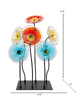 Dale Tiffany 32" Flower Garden Art Glass Sculpture