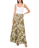 Vince Camuto Women's Printed Smocked-Waist Pull-On Wide-Leg Pants