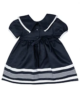 Rare Editions Baby Girl Sailor Dress with Matching Hat, 3-Piece Set