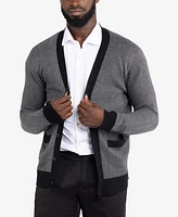 X-Ray Men's Herringbone Cardigan Sweater