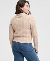 And Now This Petite Cable-Knit Button-Front Cardigan, Exclusively at Macy's