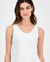 Anne Klein Women's Sequin Double-Scoop Sleeveless Tank
