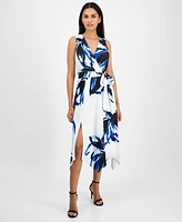 Anne Klein Women's Printed Sleeveless Midi Fit & Flare Dress