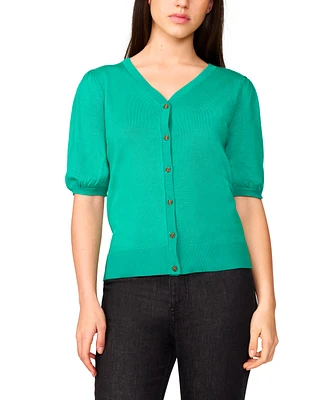 Melissa Paige Women's Puff-Sleeve V-Neck Cardigan