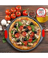 Bakken- Swiss Pizza Tray Carbon Steel Pizza Pan with Holes and Non-Stick Coating – Pfoa Pfos and Ptfe Free by Bakken