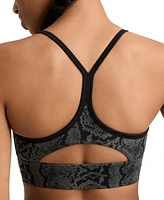 Reebok Women's Id Train Snake-Print Racerback Bra