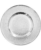 American Atelier Speckled Silver Glass Charger Plate 13", Set of 4