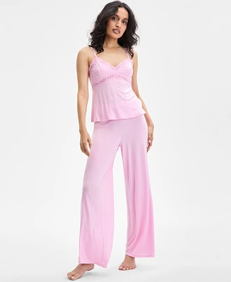 I.n.c. International Concepts Women's Lace-Trim Knit Tank & Pajama Pants Set, Exclusively at Macy's