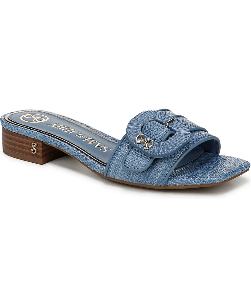 Sam and Libby Women's Kandie Buckle Block Heel Slide Sandals
