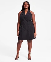 Bar Iii Trendy Plus Halter Sleeveless Blazer Dress, Exclusively at Macy's